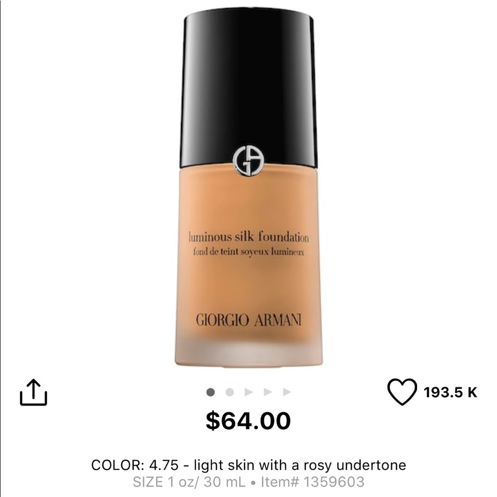 Giorgio Armani Luminous Silk Foundation (4.75)
